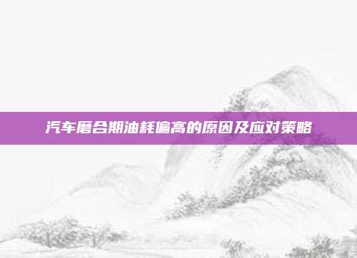 汽车磨合期油耗偏高的原因及应对策略