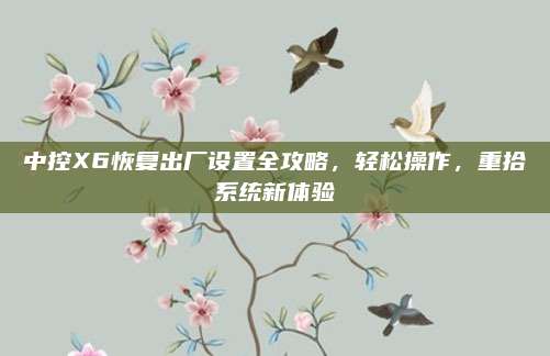 中控X6恢复出厂设置全攻略,轻松操作,重拾系统新体验