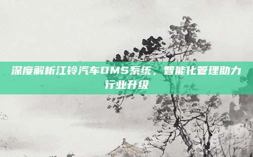 深度解析江铃汽车DMS系统,智能化管理助力行业升级
