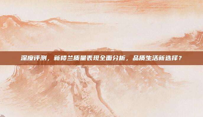 深度评测,新楼兰质量表现全面分析,品质生活新选择?