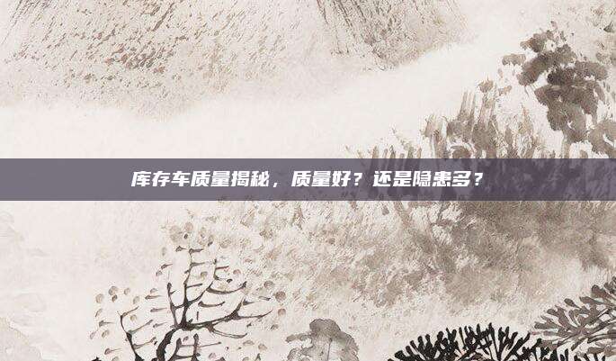 库存车质量揭秘,质量好?还是隐患多?