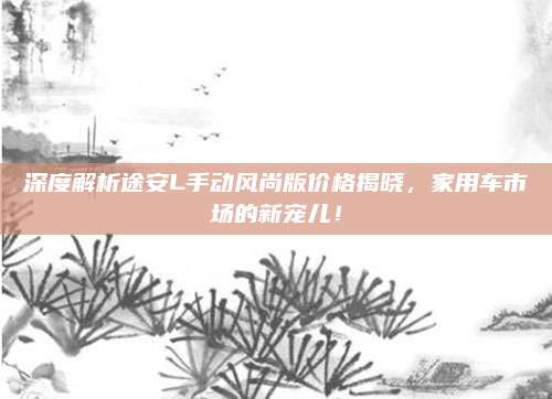 深度解析途安L手动风尚版价格揭晓，家用车市场的新宠儿！