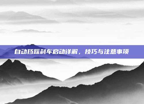 自动挡踩刹车启动详解,技巧与注意事项