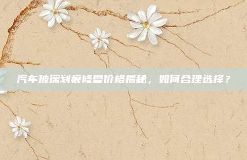 汽车玻璃划痕修复价格揭秘,如何合理选择?