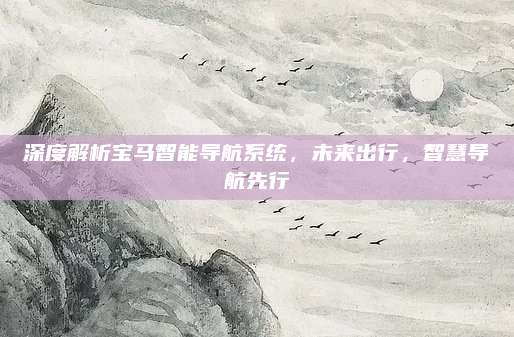 深度解析宝马智能导航系统,未来出行,智慧导航先行