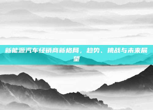 新能源汽车经销商新格局,趋势、挑战与未来展望