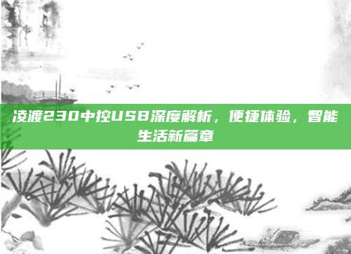 凌渡230中控USB深度解析,便捷体验,智能生活新篇章