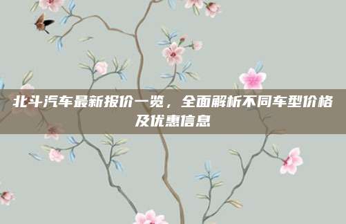 北斗汽车最新报价一览,全面解析不同车型价格及优惠信息