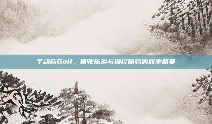 手动档Golf,驾驶乐趣与操控体验的双重盛宴