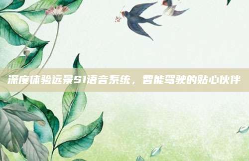 深度体验远景S1语音系统,智能驾驶的贴心伙伴