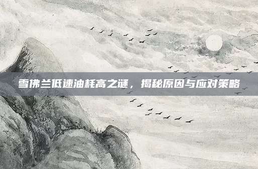 雪佛兰低速油耗高之谜,揭秘原因与应对策略
