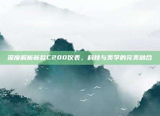深度解析新款C200仪表,科技与美学的完美融合