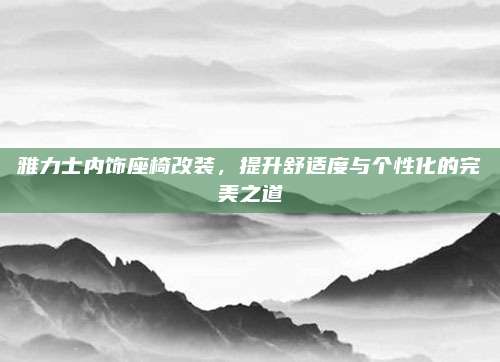 雅力士内饰座椅改装,提升舒适度与个性化的完美之道