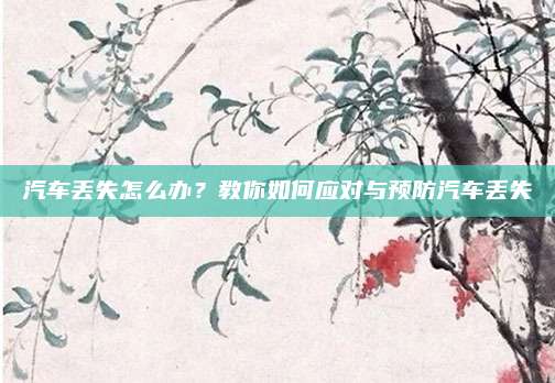 汽车丢失怎么办?教你如何应对与预防汽车丢失