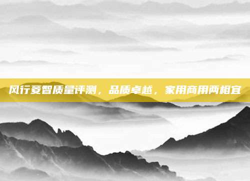 风行菱智质量评测,品质卓越,家用商用两相宜