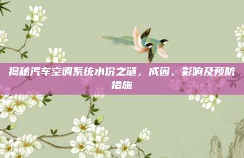 揭秘汽车空调系统水份之谜,成因、影响及预防措施