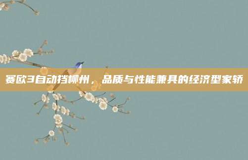 赛欧3自动挡柳州,品质与性能兼具的经济型家轿