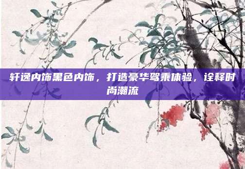 轩逸内饰黑色内饰,打造豪华驾乘体验,诠释时尚潮流