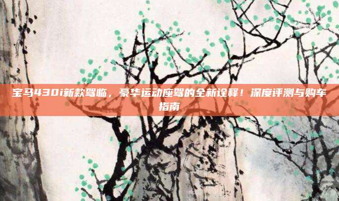 宝马430i新款驾临,豪华运动座驾的全新诠释!深度评测与购车指南
