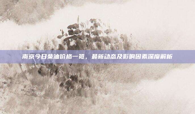 南京今日柴油价格一览，最新动态及影响因素深度解析