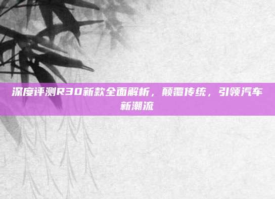 深度评测R30新款全面解析,颠覆传统,引领汽车新潮流