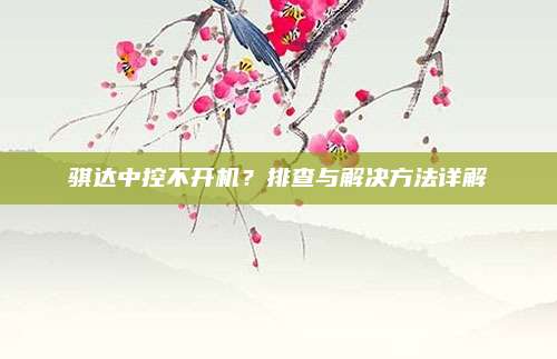 骐达中控不开机?排查与解决方法详解