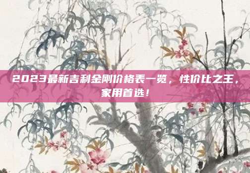 2023最新吉利金刚价格表一览,性价比之王,家用首选!