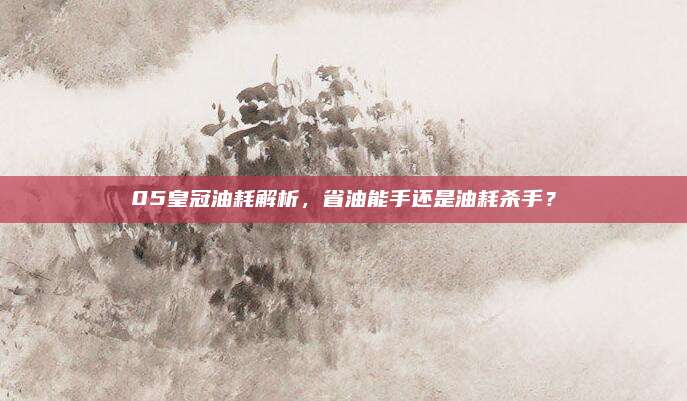 05皇冠油耗解析，省油能手还是油耗杀手？