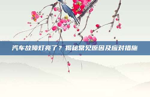 汽车故障灯亮了?揭秘常见原因及应对措施