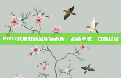 2017款揽胜质量深度解析，品质卓越，性能稳定