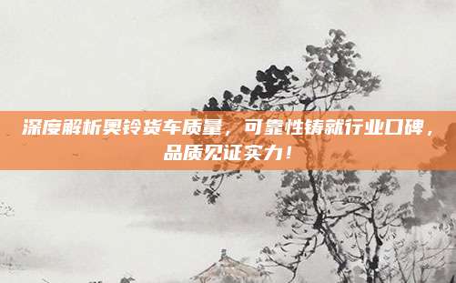 深度解析奥铃货车质量,可靠性铸就行业口碑,品质见证实力!