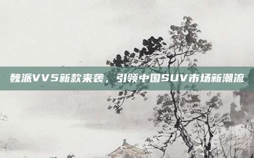 魏派VV5新款来袭,引领中国SUV市场新潮流