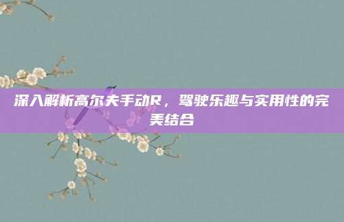 深入解析高尔夫手动R,驾驶乐趣与实用性的完美结合