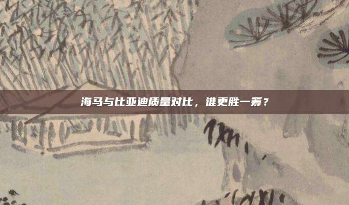 海马与比亚迪质量对比,谁更胜一筹?