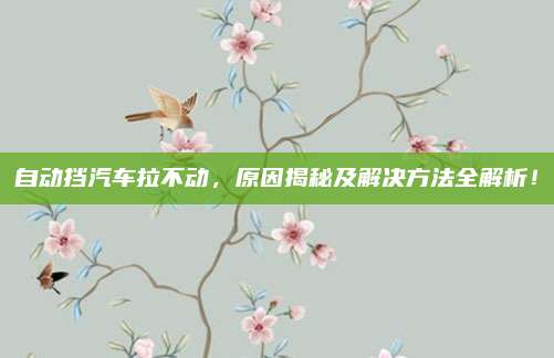 自动挡汽车拉不动,原因揭秘及解决方法全解析!