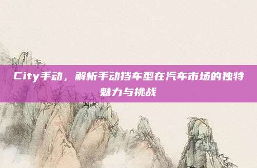 City手动,解析手动挡车型在汽车市场的独特魅力与挑战