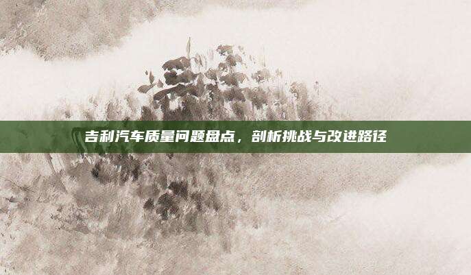 吉利汽车质量问题盘点,剖析挑战与改进路径