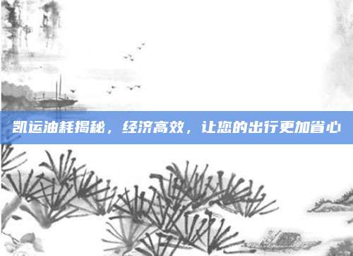 凯运油耗揭秘,经济高效,让您的出行更加省心