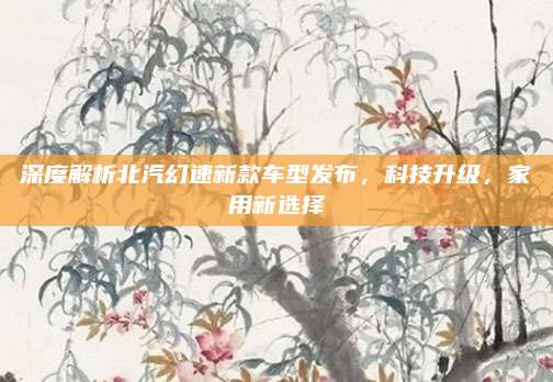 深度解析北汽幻速新款车型发布,科技升级,家用新选择