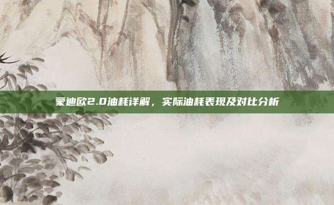 蒙迪欧2.0油耗详解,实际油耗表现及对比分析
