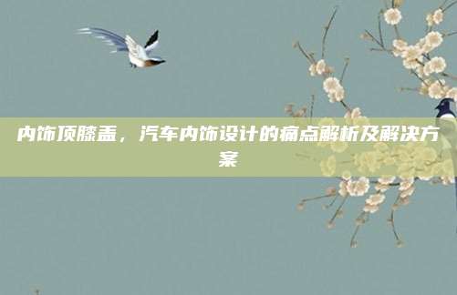 内饰顶膝盖,汽车内饰设计的痛点解析及解决方案