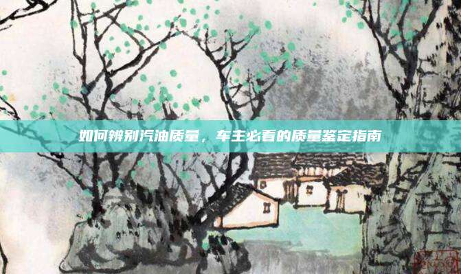如何辨别汽油质量,车主必看的质量鉴定指南