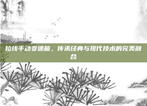 拉线手动变速箱,传承经典与现代技术的完美融合
