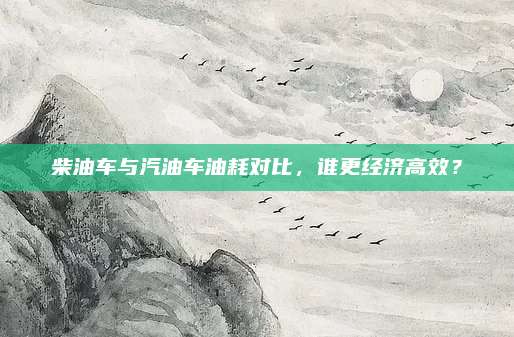 柴油车与汽油车油耗对比,谁更经济高效?