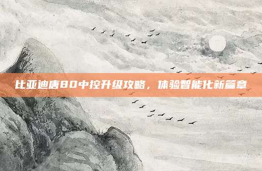 比亚迪唐80中控升级攻略,体验智能化新篇章