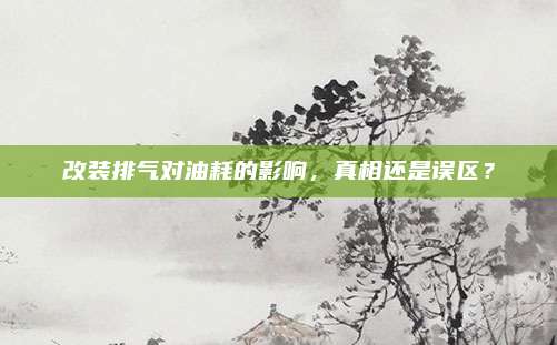 改装排气对油耗的影响,真相还是误区?