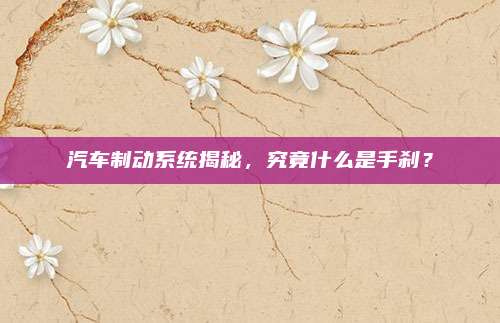 汽车制动系统揭秘,究竟什么是手刹?