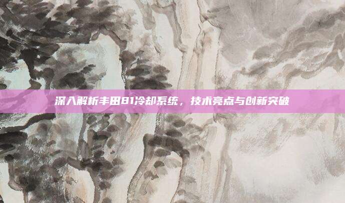 深入解析丰田81冷却系统,技术亮点与创新突破