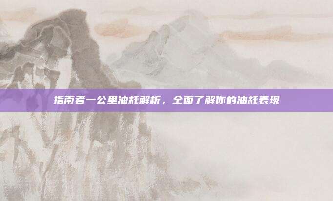 指南者一公里油耗解析,全面了解你的油耗表现