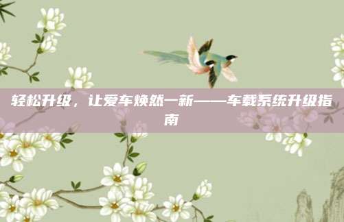 轻松升级,让爱车焕然一新——车载系统升级指南